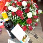 Red roses ,wine chocolate