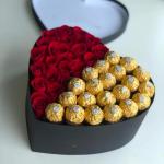 Red rose and chocolate box