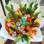 Lilies And Roses Flower Bouquet